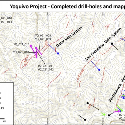 Yoquivo Phase 2 Drilling. holes 6-14, reported Feb. 16, 2022.
